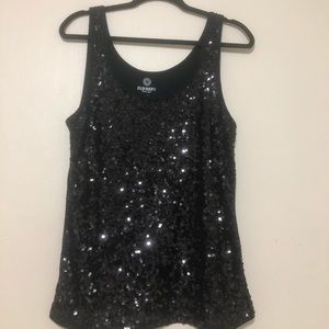 Sequin sleeveless shirt